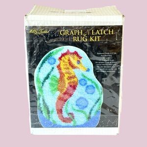 NEW, Open Box Seahorse Globe Latch Hook Rug Kit #37760
